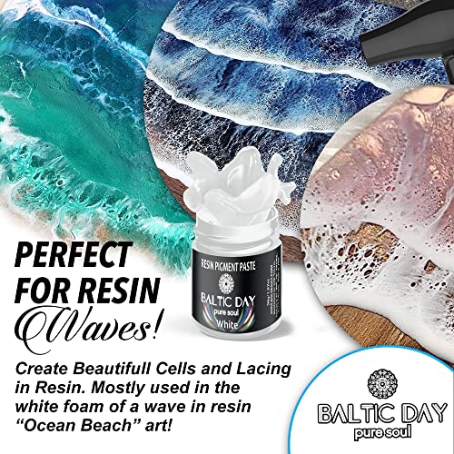 BALTIC DAY 50 Color Epoxy Pigment Paste Set – Opaque Resin Colorant, High Concentration Epoxy Dye & Mica Powder for Resin Art, Jewelry Making, Tumblers, Coasters, River Tables & DIY Crafts - color: 50 Assorted Colors (Opaque & Metallic)