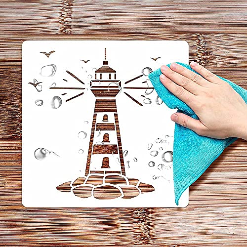 12 Pieces Farm Stencils Reusable Farmhouse Stencils Farm Theme Painting Template for Drawing Tracing DIY Furniture Wall Floor Fabric Decors Pastoral Lovers (6x6 inch) - style: Contemporary