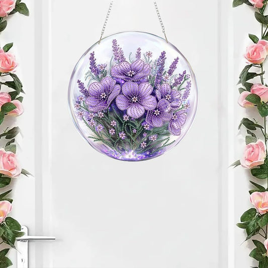 RYMILIE Hanging Diamond Art Kits for Adults Flowers 8x8inch - color: DP03340