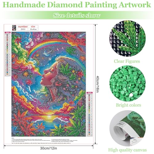 MAXBYE Diamond Art, Starry Rainbow 5D Diamond Painting for Adults & Kids, Full Drill DIY Gem Art Craft Kit, Relaxing Hobby Wall Decor for Home 12x16in - color: ZD053