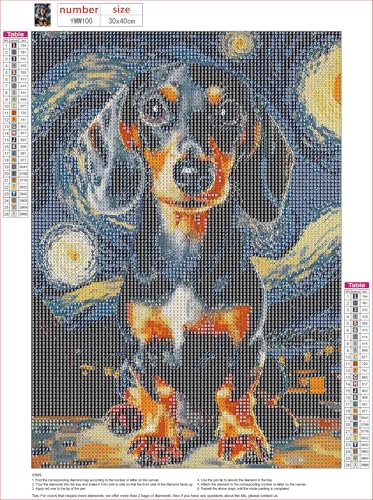MXJSUA DIY Diamond Painting Kits for Adults, Dachshund Dog Diamond Gem Art Painting for Beginners, Diamond Picture with Full Round Drill Dots Craft Set, 12x16 Inch - color: Animals-06