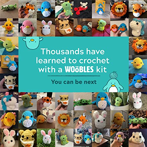 The Woobles Crochet Kit for Beginners (Kiki the Chick) | As seen on Shark Tank, Kit includes: Easy Peasy Yarn, pre-started piece, hook, safety eyes, stuffing, video tutorials - color: Kiki The Chick