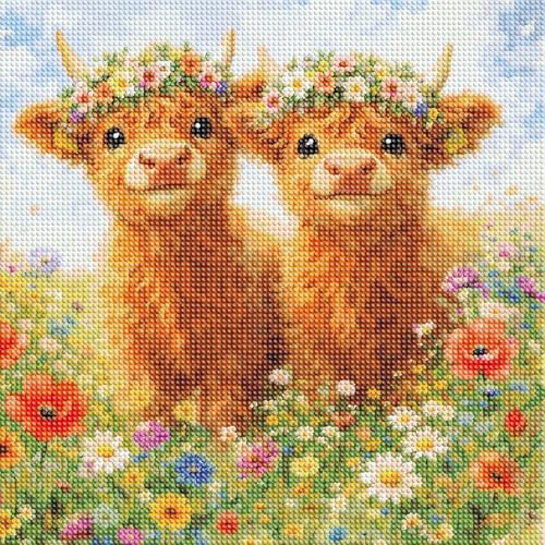 5D Diamond Painting Kits For Beginners Diamond Art Cow Diamond Art Kit 14X14 Inch DIY Diamond Painting Kits For Adults Diamond Art Set - color: FYZZ-142