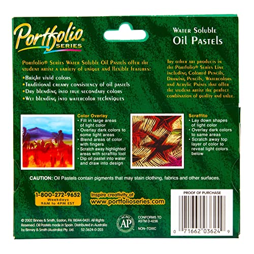 Crayola Portfolio Series Oil Pastels, Water Soluble, 24 Count, Colors May Vary - size: 1 Count (Pack of 1), style: 24 Count