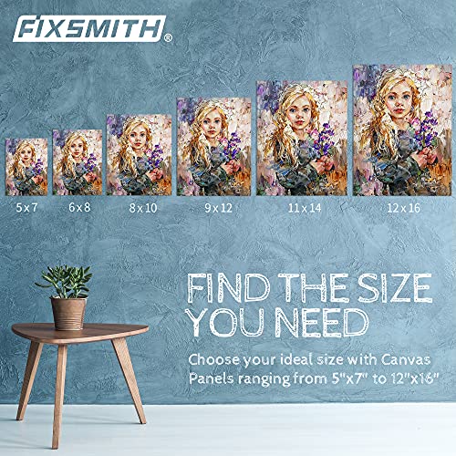 FIXSMITH Canvas Boards for Painting 6x8 Inch, Super Value 12 Pack White Blank Canvas Panels, 100% Cotton Primed, Painting Art Supplies for Professionals, Hobby Painters, Students & Kids - size: 6"×8"