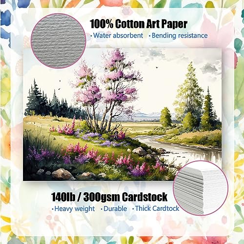 ANSSDO 50 Packs Blank Watercolor Cards with Envelopes Set 4x6 Inch - size: 4" x 6"