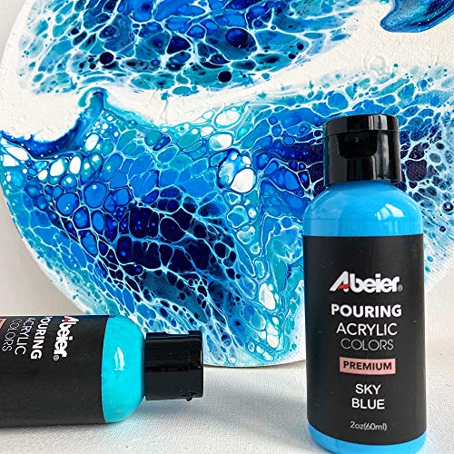 ABEIER Acrylic Pouring Paint Set, 24 x 2 oz, Pre-Mixed, Silicone Oil - color: classic colors