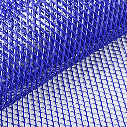 AggAuto Universal 40"x13" Car Grill Mesh 6x12mm Rhombic Hole Blue | Aluminum Alloy Automotive Grille Insert Bumper, One of the Most Multifunctional Shape Grids 100x33cm - size: 6x12mm Rhombus - Blue