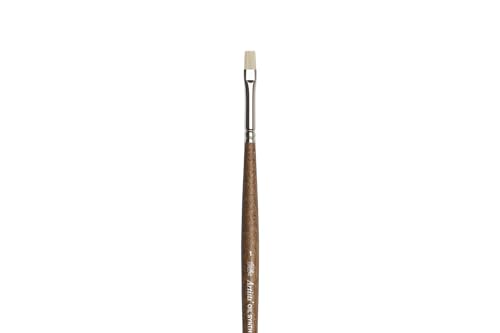 Winsor & Newton Artists' Oil Synthetic Brush, Bright #1 | Synthetic Flagged Bristles, Excellent Color Carrying Capacity, Handmade in England, For Oil Paint - style: Bright #1
