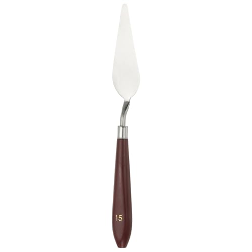 HARFINGTON Palette Knife Painting Tool 3.27" x 1.06" Stainless Steel Art Spatula Pallet Knives Scrapers Tools with Plastic Handle for Acrylic Oil Canvas Mixing Spreading, Red/Silver - size: 3.27" x 1.06"