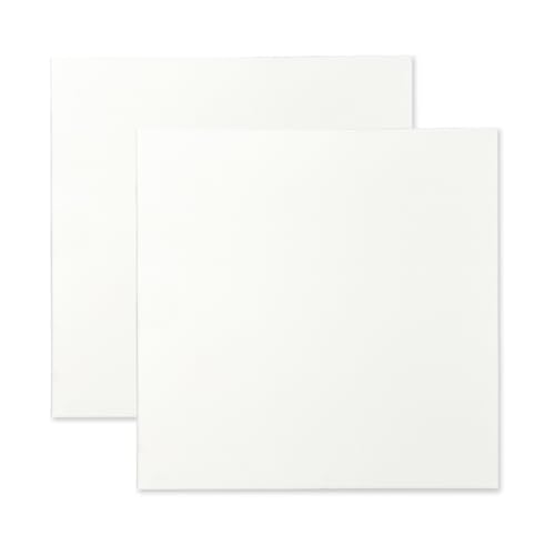 KINGART 809-2 Stretched White Canvas for Painting, 20 x 20 Inch, Pack of 2 - size: 20 x 20 Inch