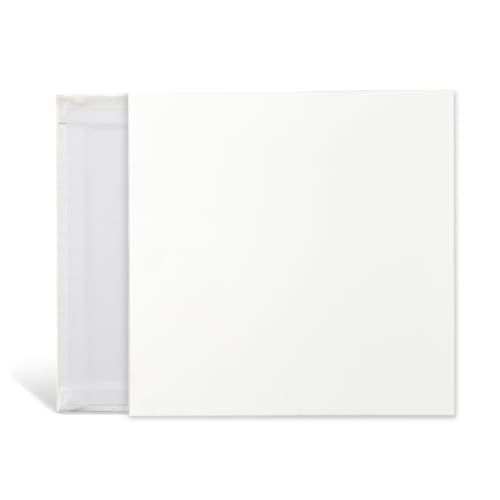 KINGART White Canvas Panel Set – Square, 8x8 Inch, 14-Pack – 100% Cotton, Pre-Primed Gesso Artist Boards for Acrylic, Oil, Sketching, & Mixed Media Painting - color: White, size: 8" x 8"