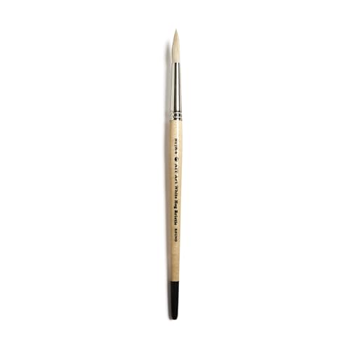 AIT Art Round Paint Brushes, Pack of 3, Sizes 4, 6, 8, White Hog Bristles, Handmade in USA for Trusted Performance with Heavier and Thicker Paints - size: 4, 6, 8