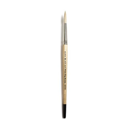AIT Art Round Paint Brushes, Pack of 3, Sizes 4, 6, 8, White Hog Bristles, Handmade in USA for Trusted Performance with Heavier and Thicker Paints - size: 4, 6, 8