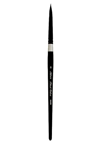 Silver Brush Limited Black Velvet Round Watercolor Paintbrush, Size 8 | Gouache, Inks, Dyes, Short Handle, Pointed Bristle, Soft Synthetic and Squirrel Mix, Superb Paint Absorbency, Smooth Strokes - size: 8
