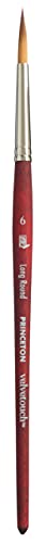 Princeton Velvetouch, Series 3950, Paint Brush for Acrylic, Oil and Watercolor, Long Round, 6 - size: Size 6