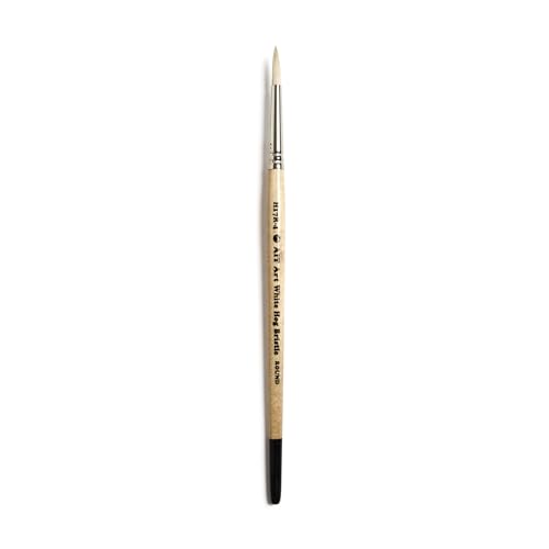 AIT Art Round Paint Brushes, Pack of 3, Sizes 4, 6, 8, White Hog Bristles, Handmade in USA for Trusted Performance with Heavier and Thicker Paints - size: 4, 6, 8