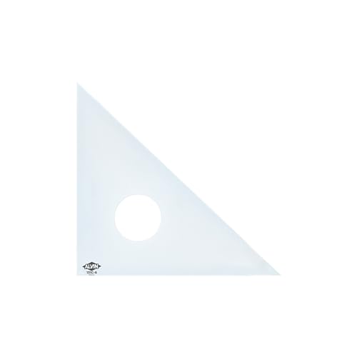 ALVIN - 4 inches Clear Professional Acrylic Triangle Ruler 45/90 Degrees, Multipurpose Tool for Drafting, Design, and Architecture, Great for Machining and Woodworking - size: 6", style: 45/90 Degree
