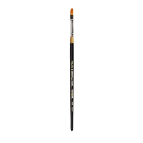KINGART Premium Original Gold 9500-4 Filbert Series Artist Brush, Golden Taklon Synthetic Hair, Short Handle, for Acrylic, Watercolor, Oil and Gouache Painting, Size 4 - size: Size 4