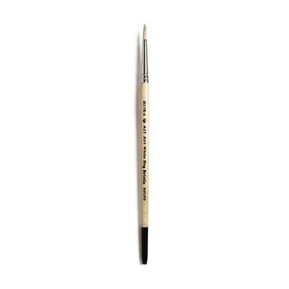 AIT Art Round Paint Brushes, Pack of 3, Sizes 0, 2, 4, White Hog Bristles, Handmade in USA for Trusted Performance with Heavier and Thicker Paints - size: 0, 2, 4