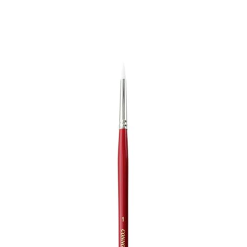 Connoisseur White Taklon All Media Brush, #1 Round - size: #1, style: Round