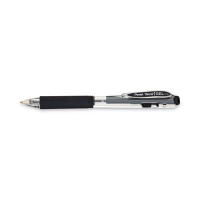 Pentel Wow! Gel Retractable Gel Pen 0.7mm Medium Line Black Ink, Box of 12 (K437-A) - color: Black, size: 12 Count (Pack of 1)