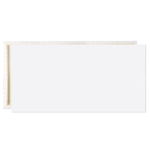 KINGART 812-2 Stretched White Canvas for Painting, 24 x 48 Inch, Pack of 2 - size: 24 x 48 Inch