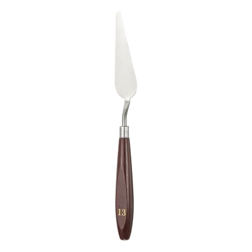 HARFINGTON Palette Knife Painting Tool 3.31 x 0.94 Stainless Steel Art Spatula Pallet Knives Scrapers Tools with Beech Wood Handle for Acrylic Oil Canvas Mixing Spreading, Red/Silver - size: 3.31" x 0.94"