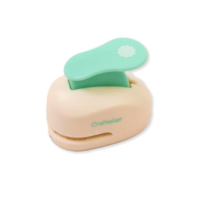Craftelier - Scalloped Circle Punch 3/8" (0.95 cm) Diameter | Hole puncher, scrapbooking and crafts projects, lever punch, for paper and cardstock, size 1.96 x 1.18 x 1.77 in - size: Pack of 1: 3/8" Diameter