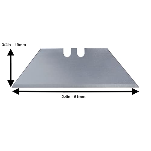 Utility Knife Blades Ten Pack - Box Cutter Blades Refills - 10 Heavy Duty SK5 High Carbon Steel Utility Razor Blade Replacement in Convenient Storage Box - Standard Size - Fits Most Cutters & Knives - color: Utility, size: 10 Blades