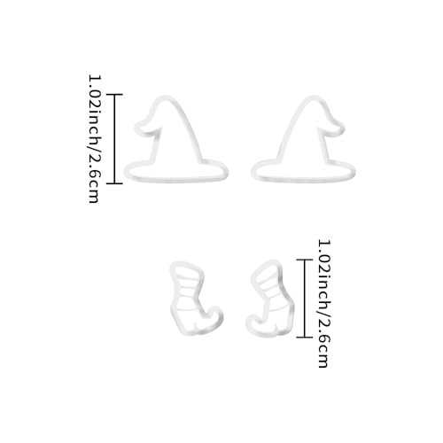 Xaekicr Halloween Witch Hat and Boots Polymer Clay Cutters – 2pcs Clay Earring Cutters for Halloween Jewelry Making – Clay Tools for Polymer Clay Molds - color: L color