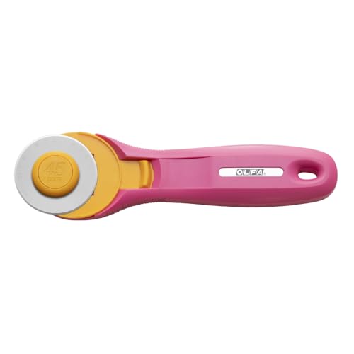 OLFA Rotary Cutter Craft Set (RTY-2C) - 45mm w/Art & Touch Knife, Pink | 45mm Quick Change Rotary Cutter, Art Knife, and Touch Knife combo pack - Quilting and craft cutting - Quilters and Crafters