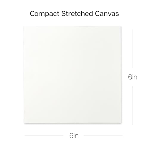 KINGART 838-8 Stretched White Canvas for Painting, 6 x 6 Inch, Pack of 8 | 100% Cotton, Gesso Primed, 5/8" Stretcher Bars, Ready to Paint - size: 6 x 6 Inch