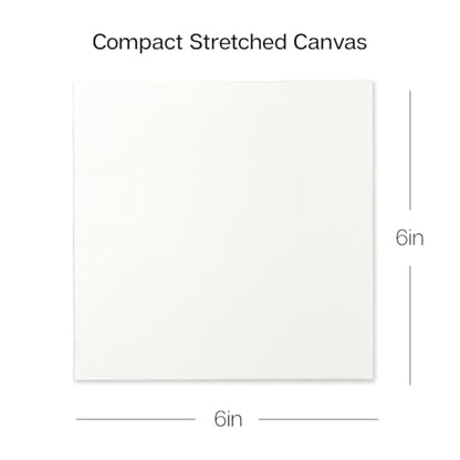 KINGART 838-8 Stretched White Canvas for Painting, 6 x 6 Inch, Pack of 8 | 100% Cotton, Gesso Primed, 5/8" Stretcher Bars, Ready to Paint - size: 6 x 6 Inch
