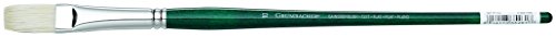 Grumbacher Gainsborough Flat Oil and Acrylic Brush, Hog Bristle, Size 10 (1271F.10) - size: 10