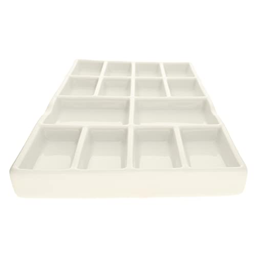 The Beadsmith Ceramic Mixing Palette – Rectangle Design Paint Holder – Arts and Crafts Accessories Organizer – 7.5" x 4.1" x .6” – 14 Compartments, (4 Palettes) - size: 7.5" x 4.1" x 0.6"