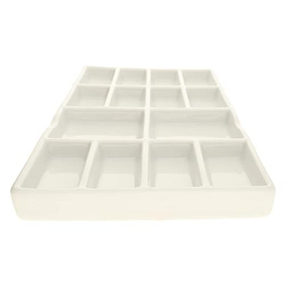 The Beadsmith Ceramic Mixing Palette – Rectangle Design Paint Holder – Arts and Crafts Accessories Organizer – 7.5" x 4.1" x .6” – 14 Compartments, (4 Palettes) - size: 7.5" x 4.1" x 0.6"