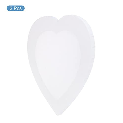PATIKIL Paint Canvases Panel for Painting, 2 Pack 12x12 Inch Heart Shape Wood Frame Stretched Blank Art Board Panels for Acrylic, Oil, Tempera Painting, White - size: 12x12 Inch