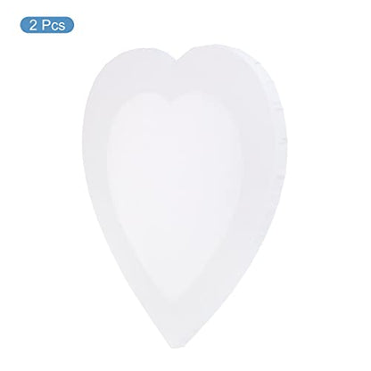 PATIKIL Paint Canvases Panel for Painting, 2 Pack 12x12 Inch Heart Shape Wood Frame Stretched Blank Art Board Panels for Acrylic, Oil, Tempera Painting, White - size: 12x12 Inch
