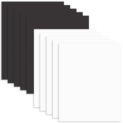 AUEAR 8x10 Uncut Picture Mat Boards, White and Black Matt Boards, 10-Pack - color: Black and White, size: 8x10