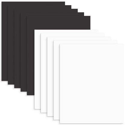 AUEAR 8x10 Uncut Picture Mat Boards, White and Black Matt Boards, 10-Pack - color: Black and White, size: 8x10