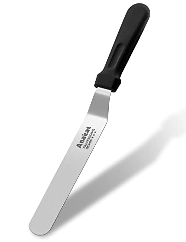Anaeat Icing Spatula, Professional Cake Angled Offset Spatula with 8" Stainless Steel Blade - Thickened Frosting Knife with Durable Plastic Handle for Cake Decorating, Pastry & Baking - color: 8" Blade