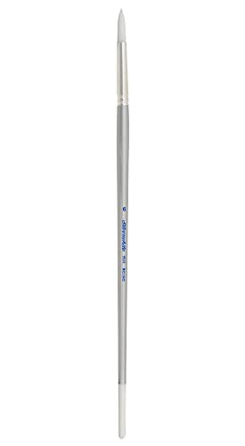 Silver Brush Limited Silverwhite Round Watercolor Paintbrush, Size 6 | Long Handle, Acrylics, Gouache, Inks, Dyes, Soft Fine Point Faux Sable Bristle, Superb Color Absorbency, Thin and Broad Lines - size: Size 6