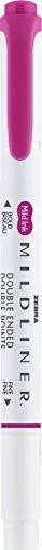 Zebra Pen MILDLINER No Bleed Highlighter, Fuchsia Color, Dual Tip, 12-Pack - color: Fuchsia
