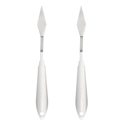 MECCANIXITY 2pcs HM#2 Palette Knives 15mm Width Stainless Steel Spatula Painting Pallet Knife with Stainless Steel Handle for Oil Painting Acrylic Canvas Mixing Spreading - style: HM#2 + 15mm