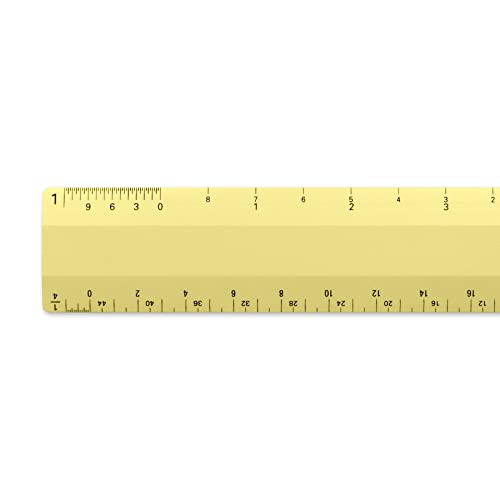 Alumicolor Architect 6 inch Ruler Scale w/ 4 Bevel Design for Drawing, Drafting & Engineering, Calibrations Divided by (1/8, 1/4), (1/2, 1), (3/8, 3/4), (3, 11/2), Gold - color: Gold