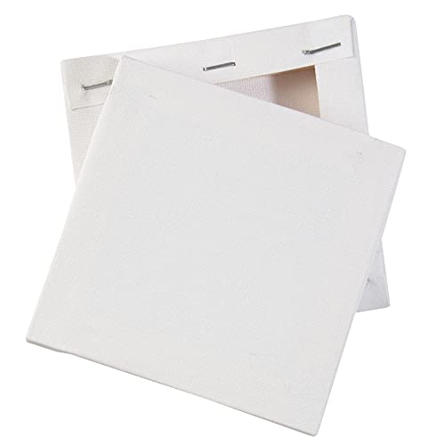 iDIY Stretched Canvas Board 4 x 4 (Set of 12) 5/8" - Classic White Blank, Pre Primed for Oils or Acrylics, 100% Cotton, Acid Free - Professional Grade for Painting or Art Project, Craft, Mixed Media - size: 4 x 4 inches (set of 12)