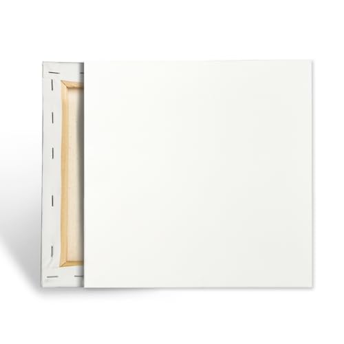 KINGART 838-8 Stretched White Canvas for Painting, 6 x 6 Inch, Pack of 8 | 100% Cotton, Gesso Primed, 5/8" Stretcher Bars, Ready to Paint - size: 6 x 6 Inch