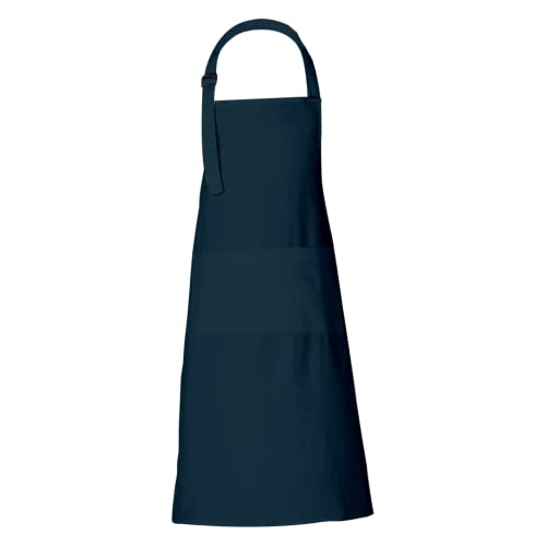 RAJRANG 100% Cotton Cooking Apron with 3 Pockets Kitchen Chef BBQ Adjustable Bib Aprons for Women Men - color: Reflecting Pond Blue
