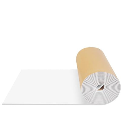 FONUNO Neoprene Foam Padding with Adhesive Closed Cell Foam, White | Self Adhesive Foam Sheets Neoprene Foam Roll Padding for Gaskets Liner Crafts DIY, 12" Wide x 59" Long x 1/8" Thick - color: White, size: 12" Wide x 59" Long x 1/8" Thick